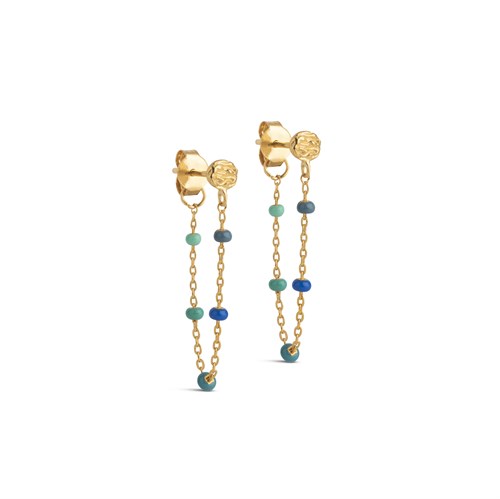 Enamel, Lola Ørering med Kæde, Blå Mix